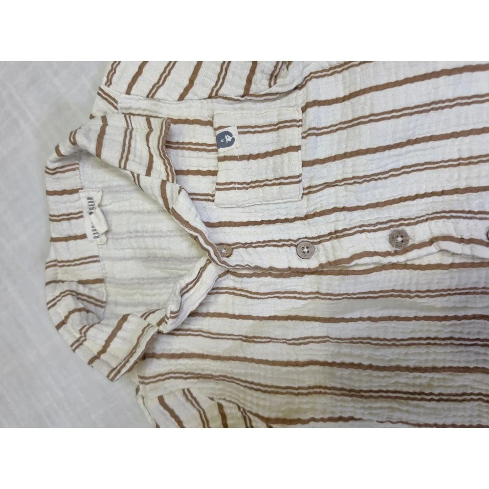 Baby Boy 18M Clothes Lot Rabbit Bear Organic Stripe Shirt Ribbed Pants Sleeper